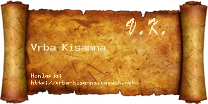 Vrba Kisanna névjegykártya
